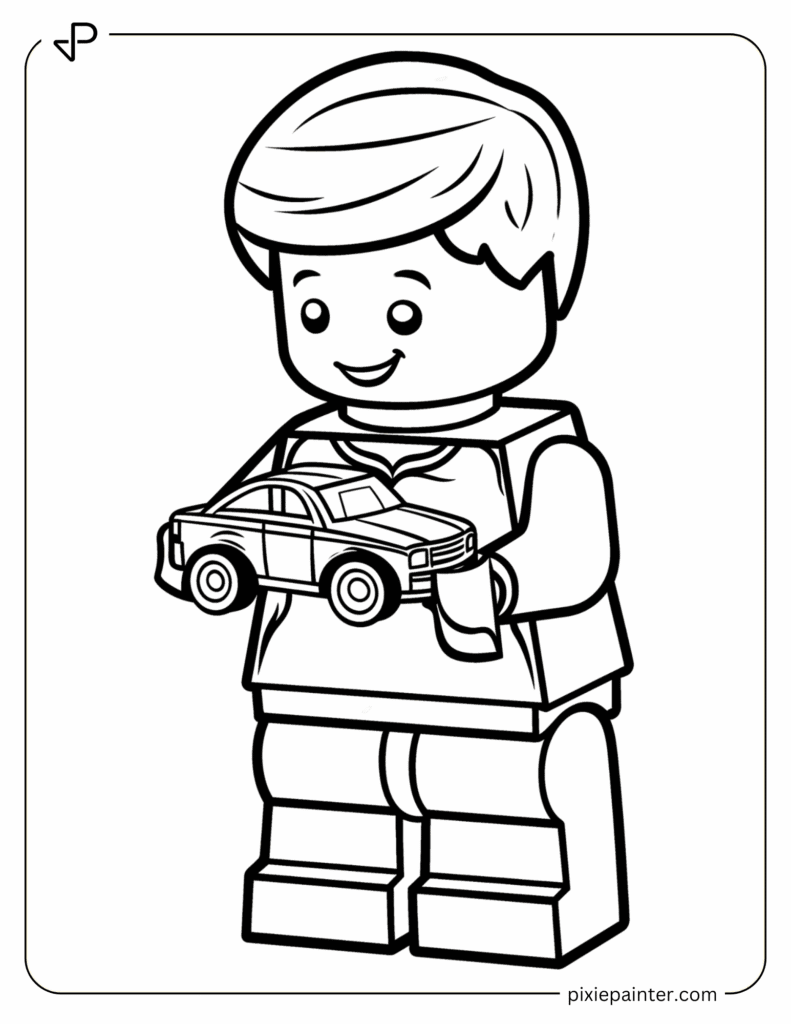 11. LEGO Character Holding a Toy Car