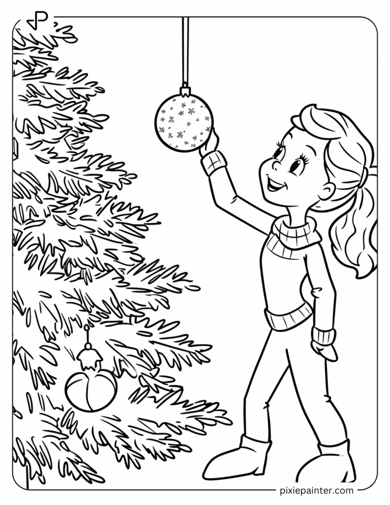 15. Cindy Lou Who Decorating a Tree