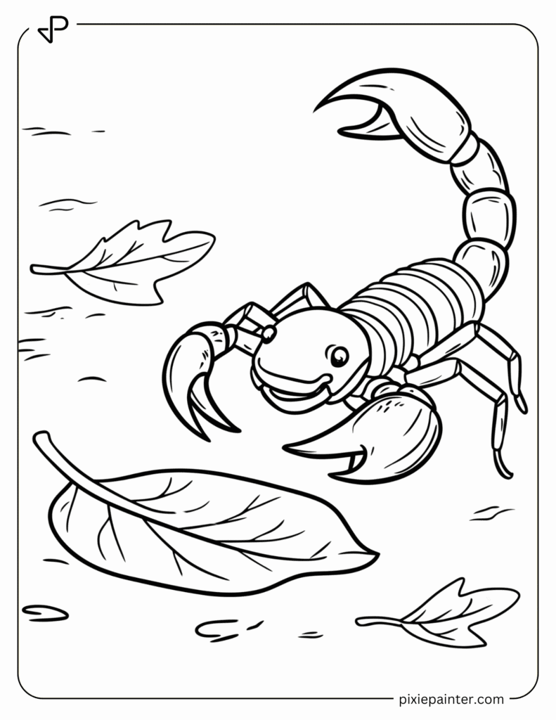 15. Happy Scorpion Playing With A Leaf