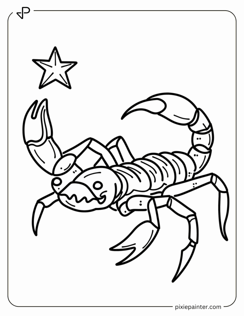 16. Friendly Scorpion Holding A Small Star