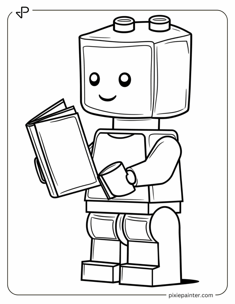 17. LEGO Character Holding a Book