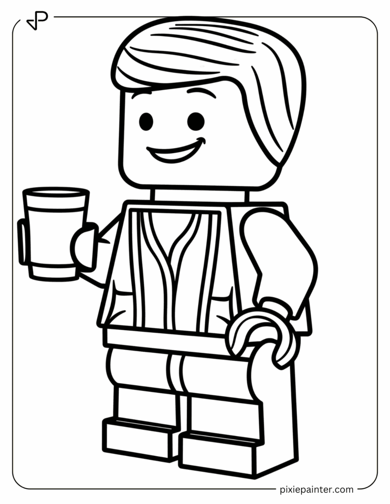 18. Cute LEGO Character Holding a Cup