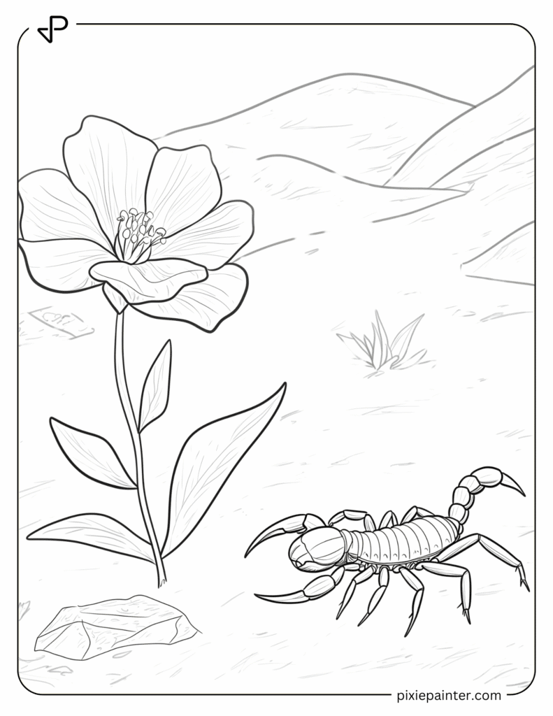 19. Smiling Scorpion Near Flower