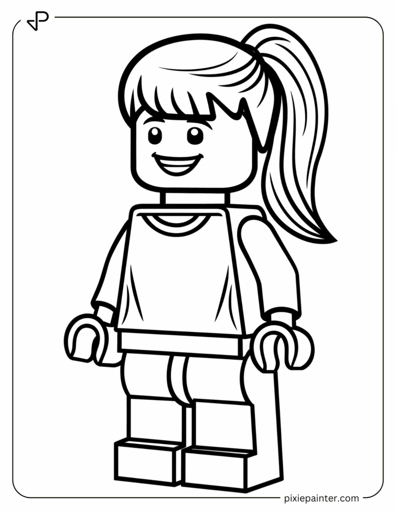 20. Happy LEGO Girl with Ponytail