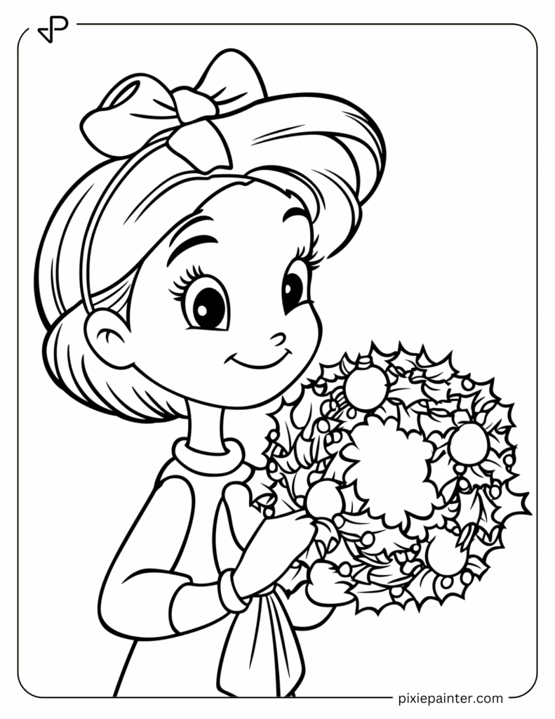 23. Cindy Lou Who with a Wreath