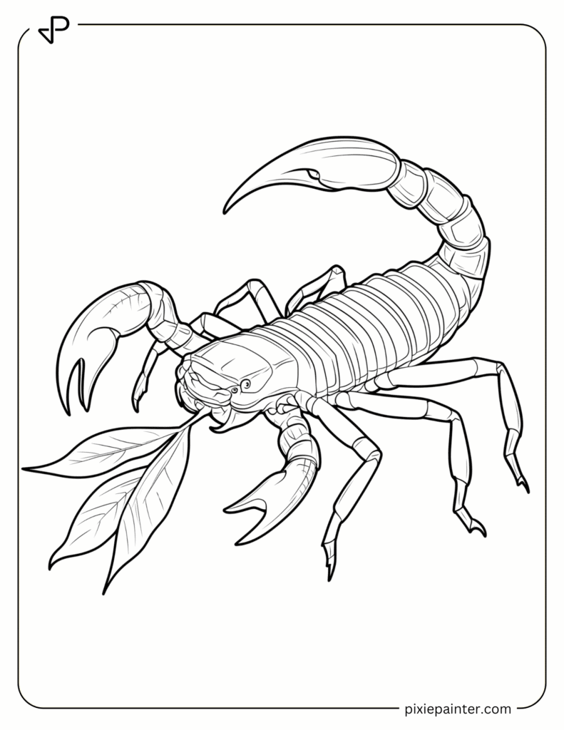 24. Cartoon Scorpion Holding A Tiny Leaf