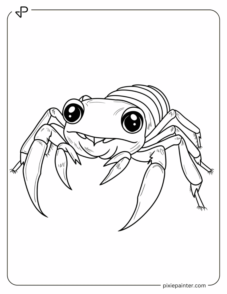 3. Cute Scorpion with Big Eyes - scorpion coloring pages