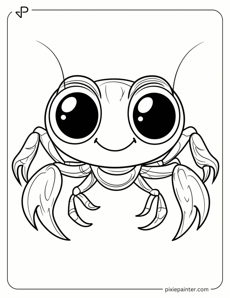 6. Cute Scorpion With Big Round Eyes - scorpion coloring pages